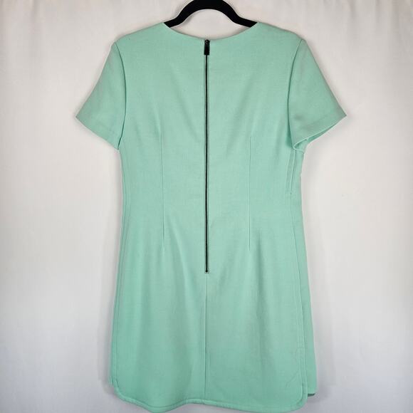Vince Camuto Mint Green Split Hem Short Sleeve Knee Length Cocktail Dress 10 - Picture 2 of 11